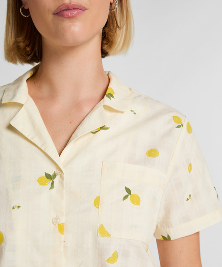 Lemon Pyjama Set, White