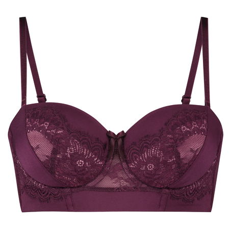 Macy padded strapless longline underwired bra, Purple
