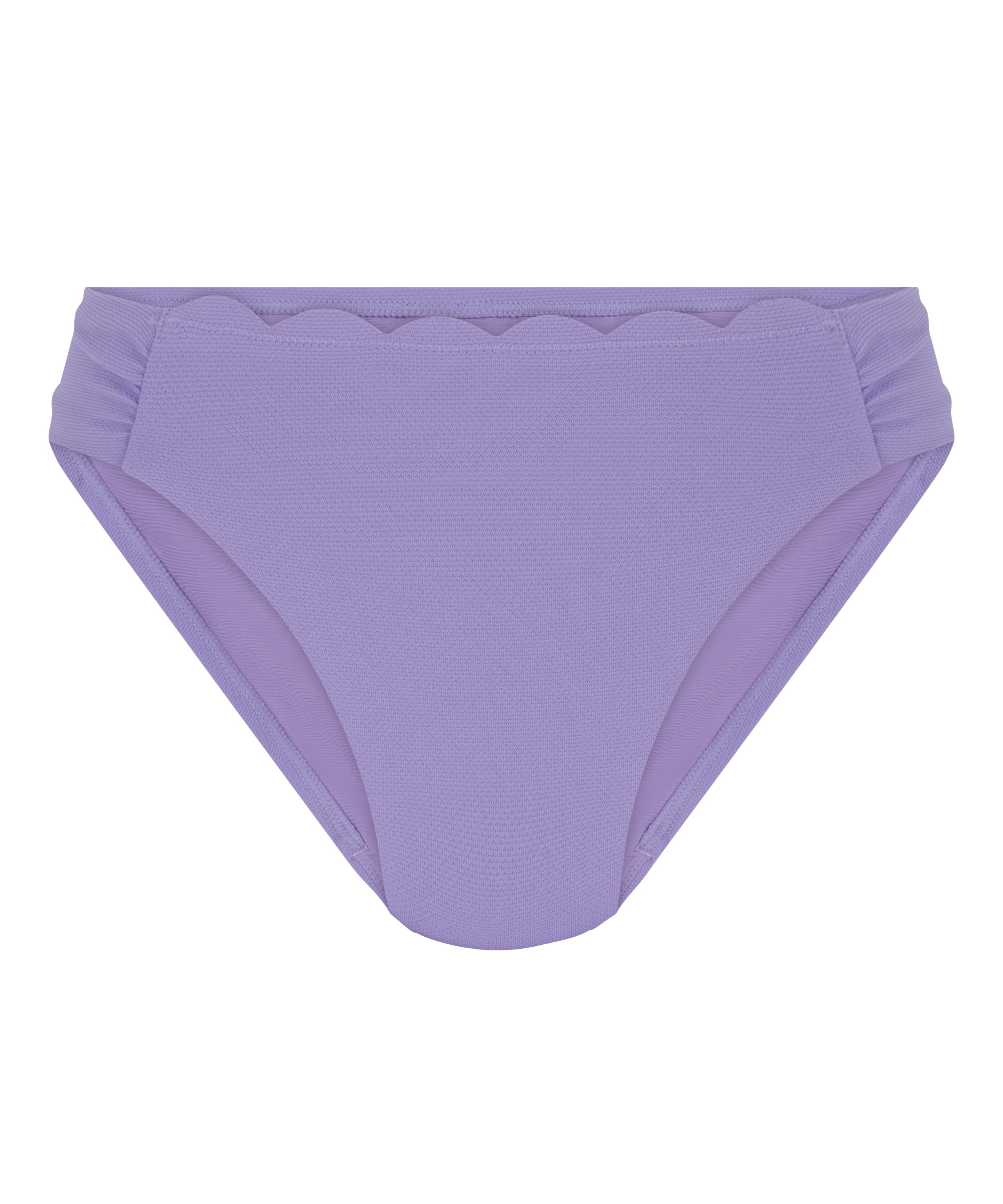 Scallop High-Leg Bikini Bottoms, Purple, main