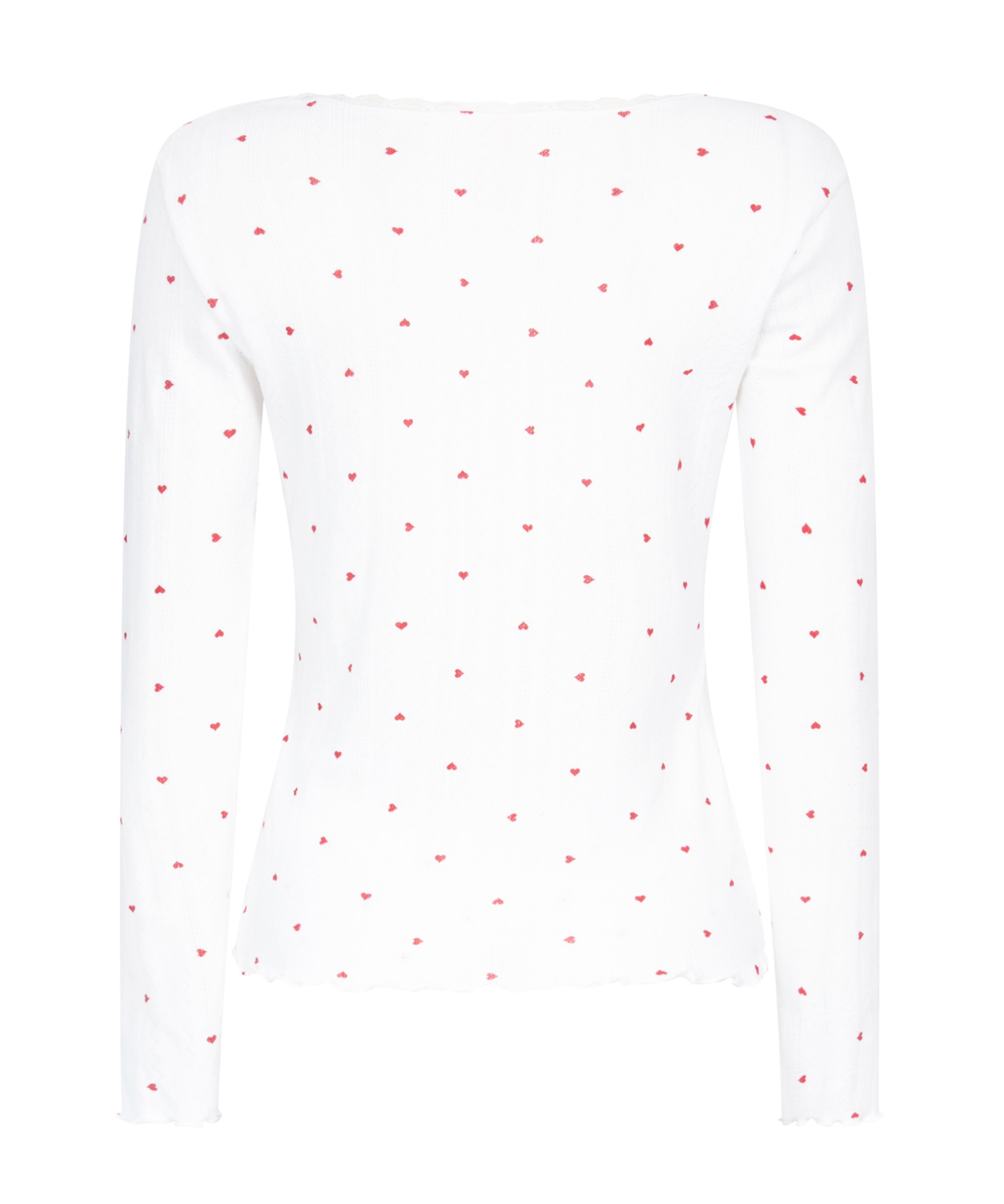 Pointelle Pyjama Top, White, main