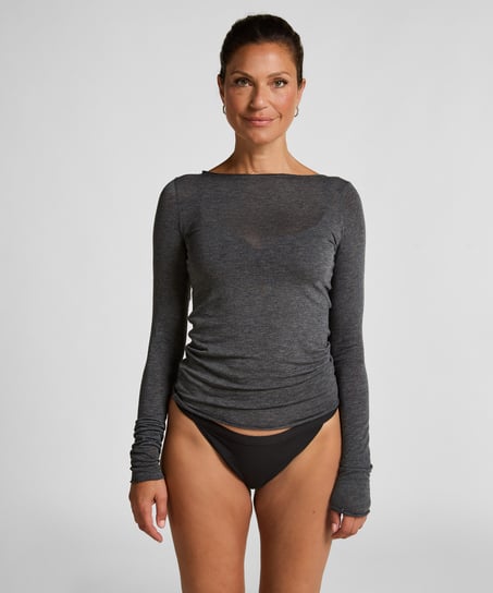 super soft Boatneck shirt with Cashmere, Gray