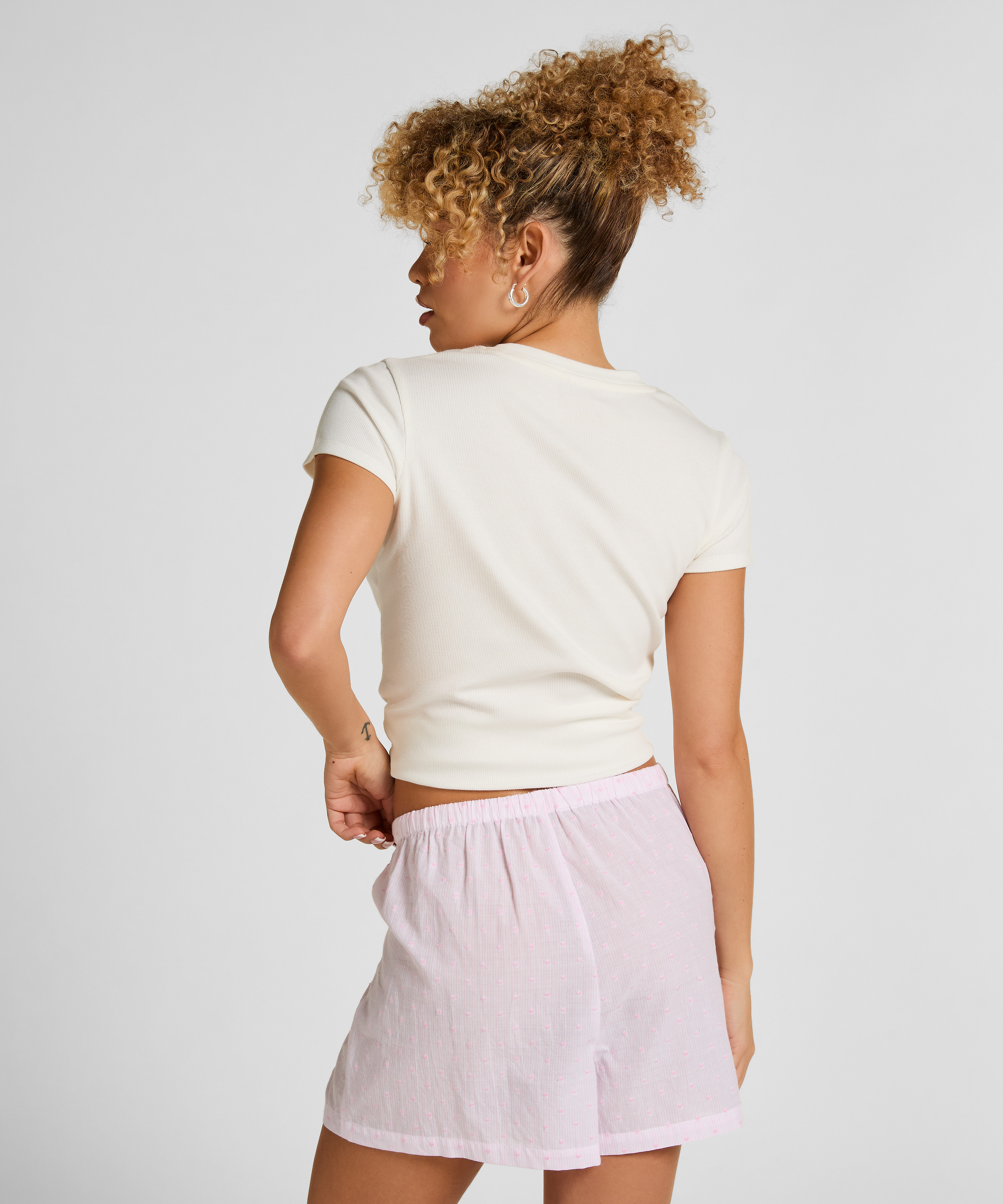 Heart Pyjama Short, Pink, main