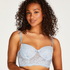 Catrin Padded Longline Underwired Bra, Blue