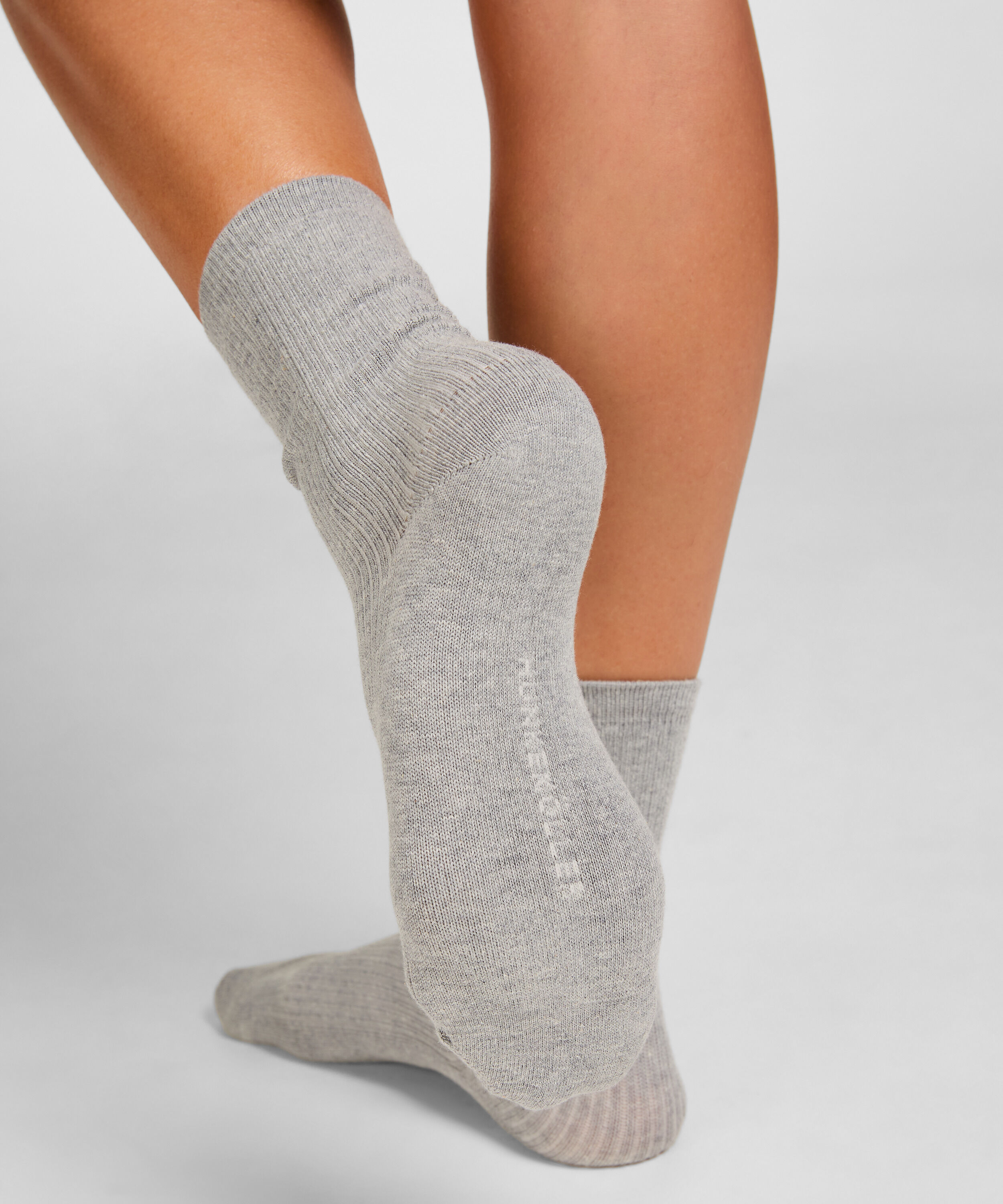 3-Pack Cotton Crew Socks, Grey