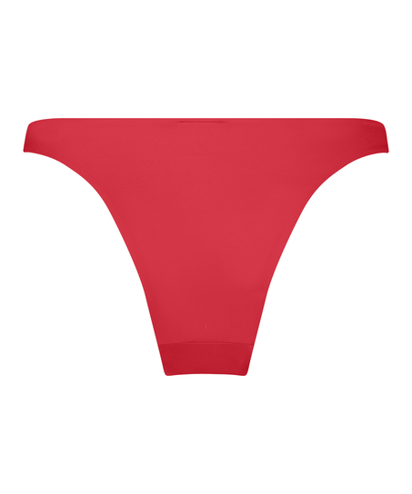 Luxe High-Leg Bikini Bottoms, Red