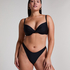 Luna High-Leg Bikini Bottoms, Black