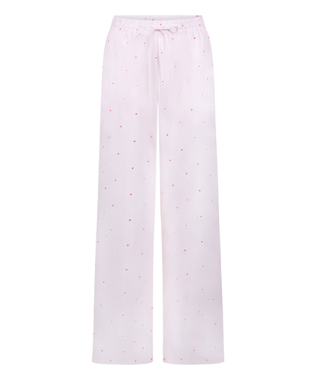 Pant Cotton Stripe Heart, White