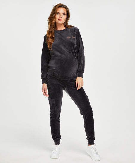 Velours Maternity Jogging Bottoms, Gray