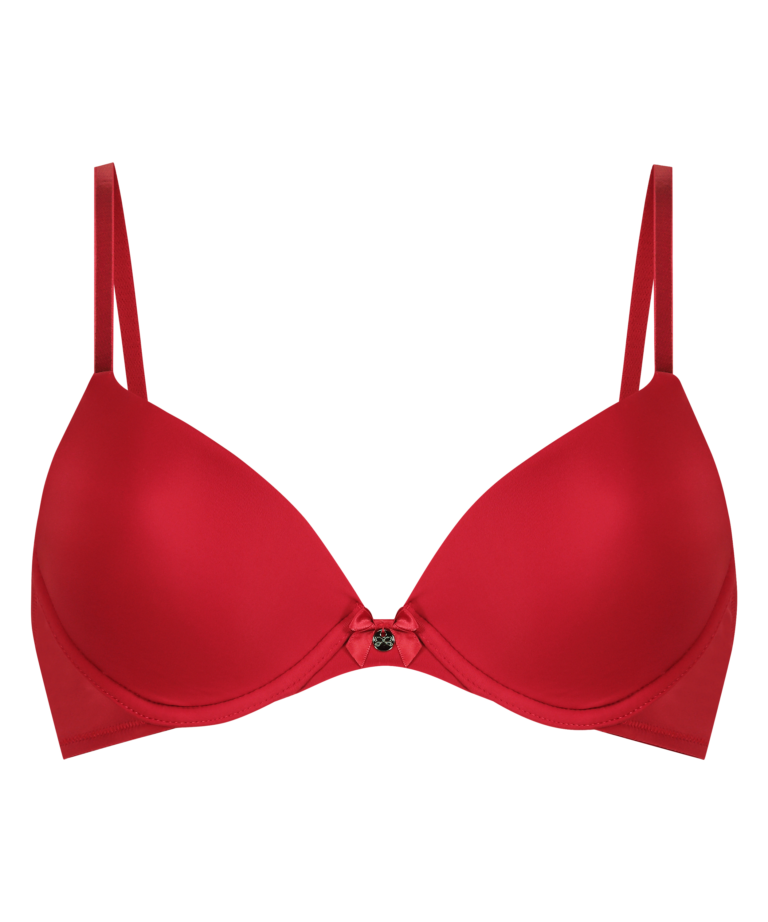 Plunge Padded Underwired Bra, Red, main