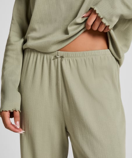 Pyjama Pant Loose Pointelle, Green