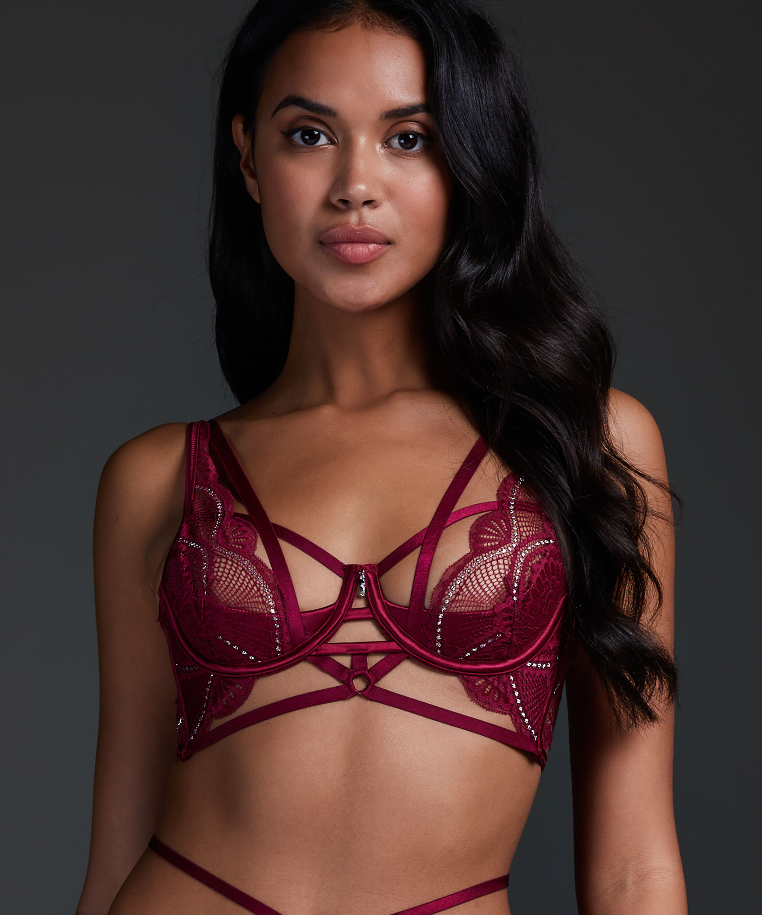 Lyra Non-Padded Longline Underwired Bra, Red