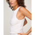 Singlet tanktop cotton rib, White