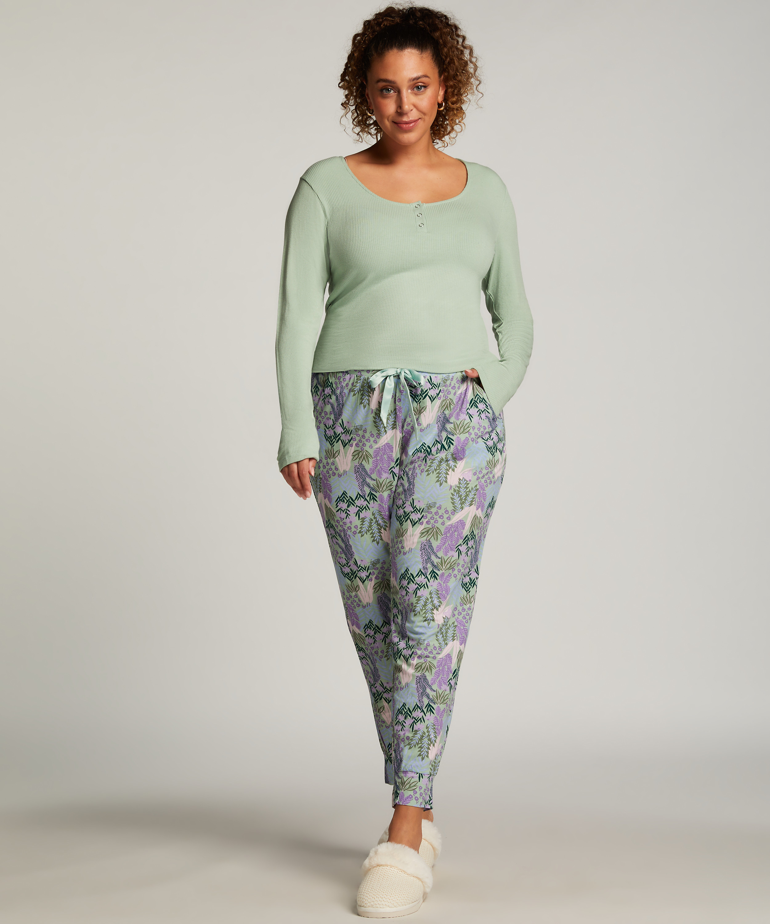 Pyjama pants Jersey, Green, main