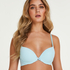 Plunge Padded Underwired Bra, Blue