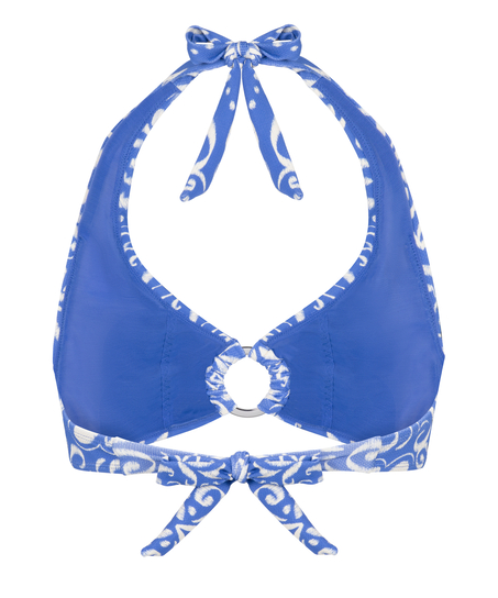 Cancun Halter Crop Top, Blue