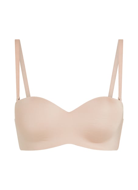 Smooth Padded Underwired Strapless Push-Up Bra, Beige