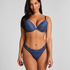 Marine Padded Push-Up Underwired Bra, Blue