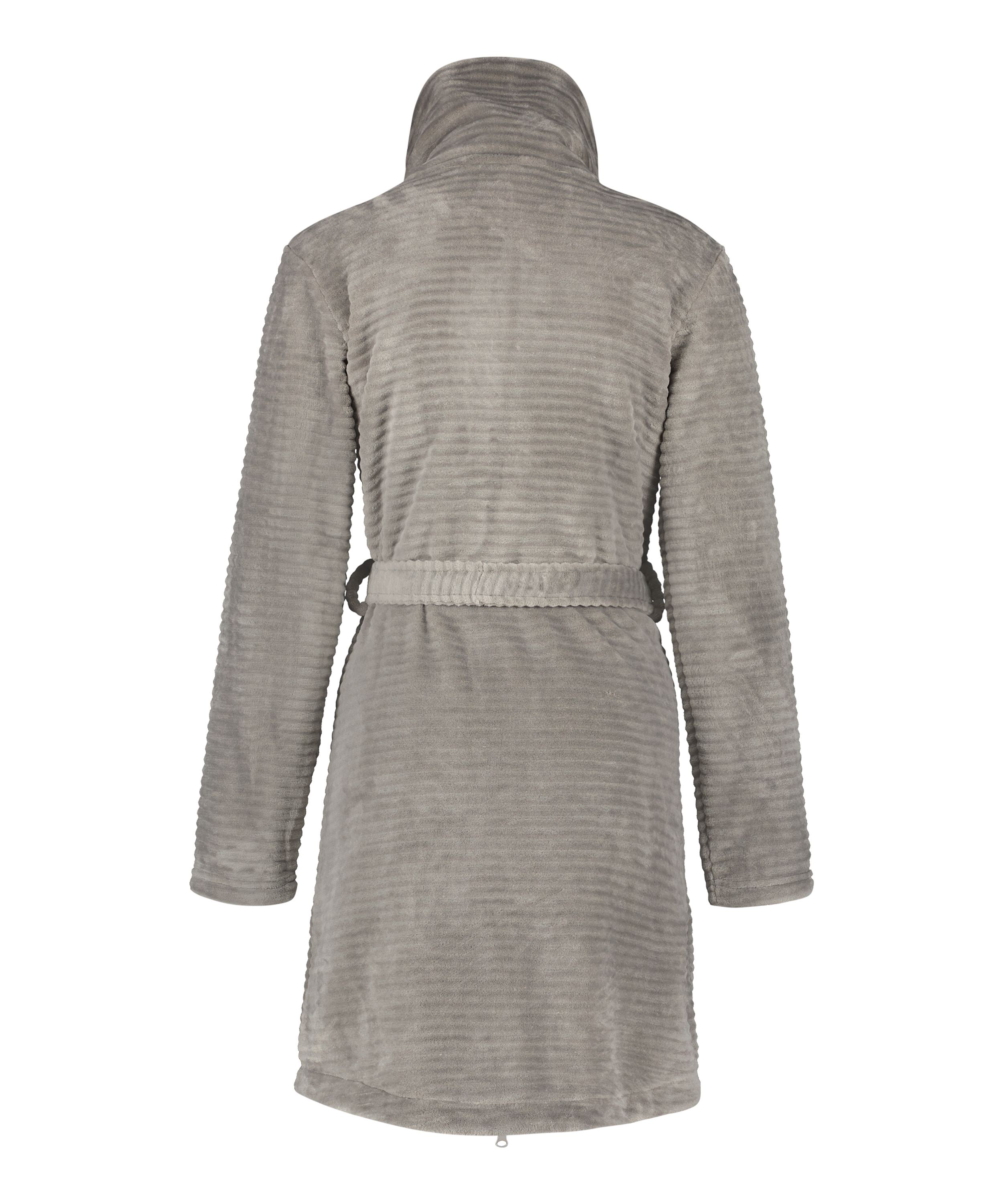 Fleece Zip Bathrobe, Gray, main
