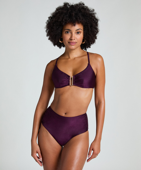Costa Bikini Crop Top, Purple
