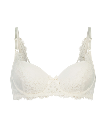 Daisy Padded Underwired Bra, White