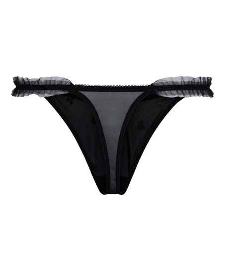 Chelsey Highleg Thong, Black