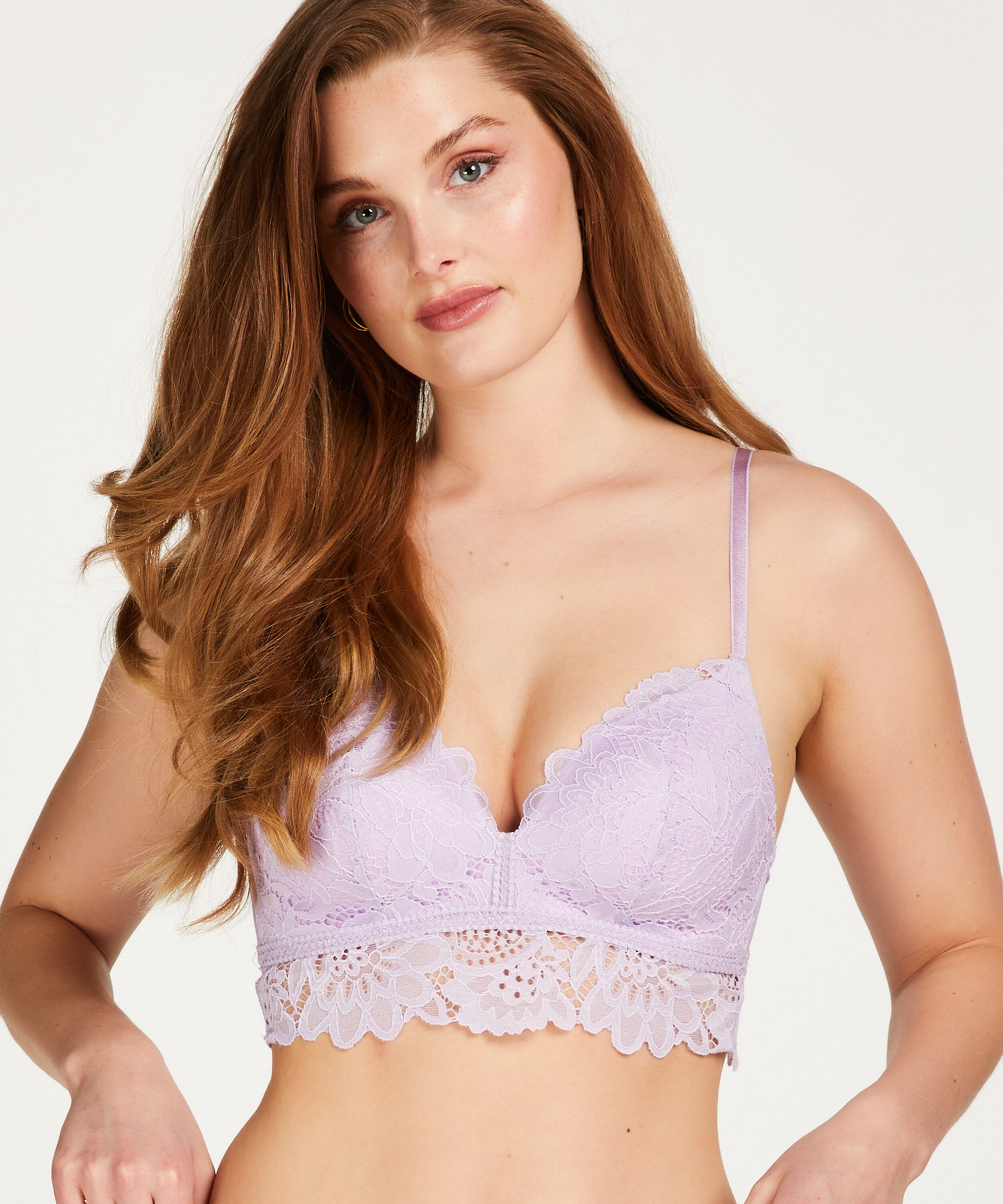 Shiloh Padded Longline Non-Underwired Bra, Purple