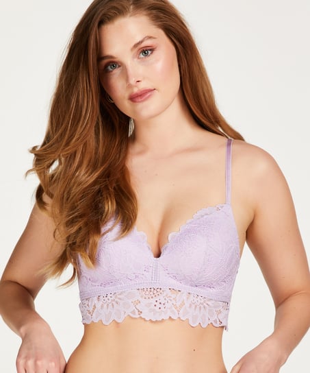 Shiloh Padded Longline Non-Underwired Bra, Purple