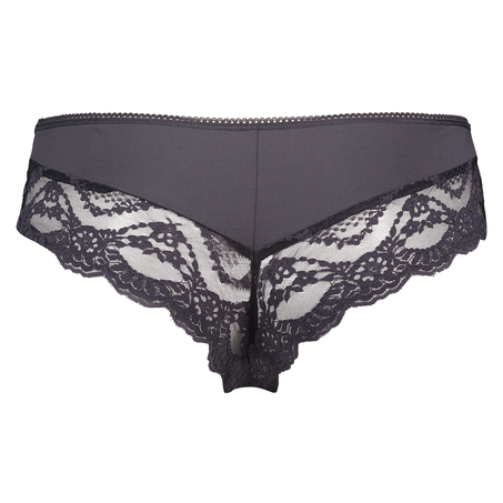 Ruched lacey brazilian micro contrast, Gray