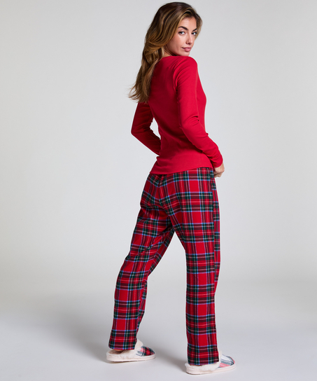 Top V-neck long sleeves, Red