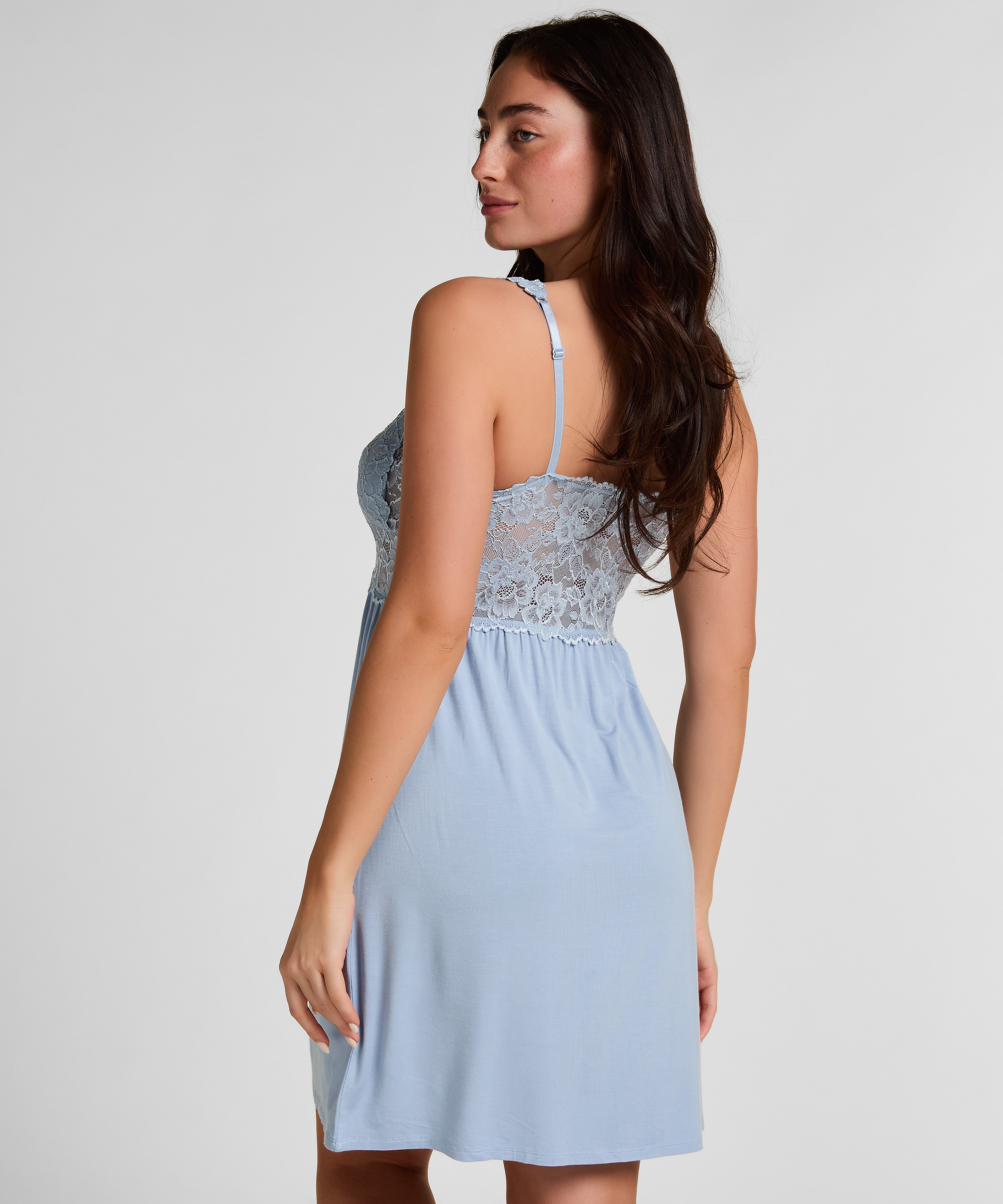 Nora Lace Slip Dress, Blue, main