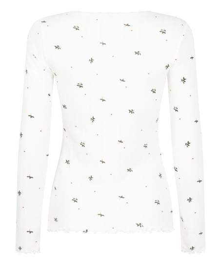 Pointelle Pyjama Top, White