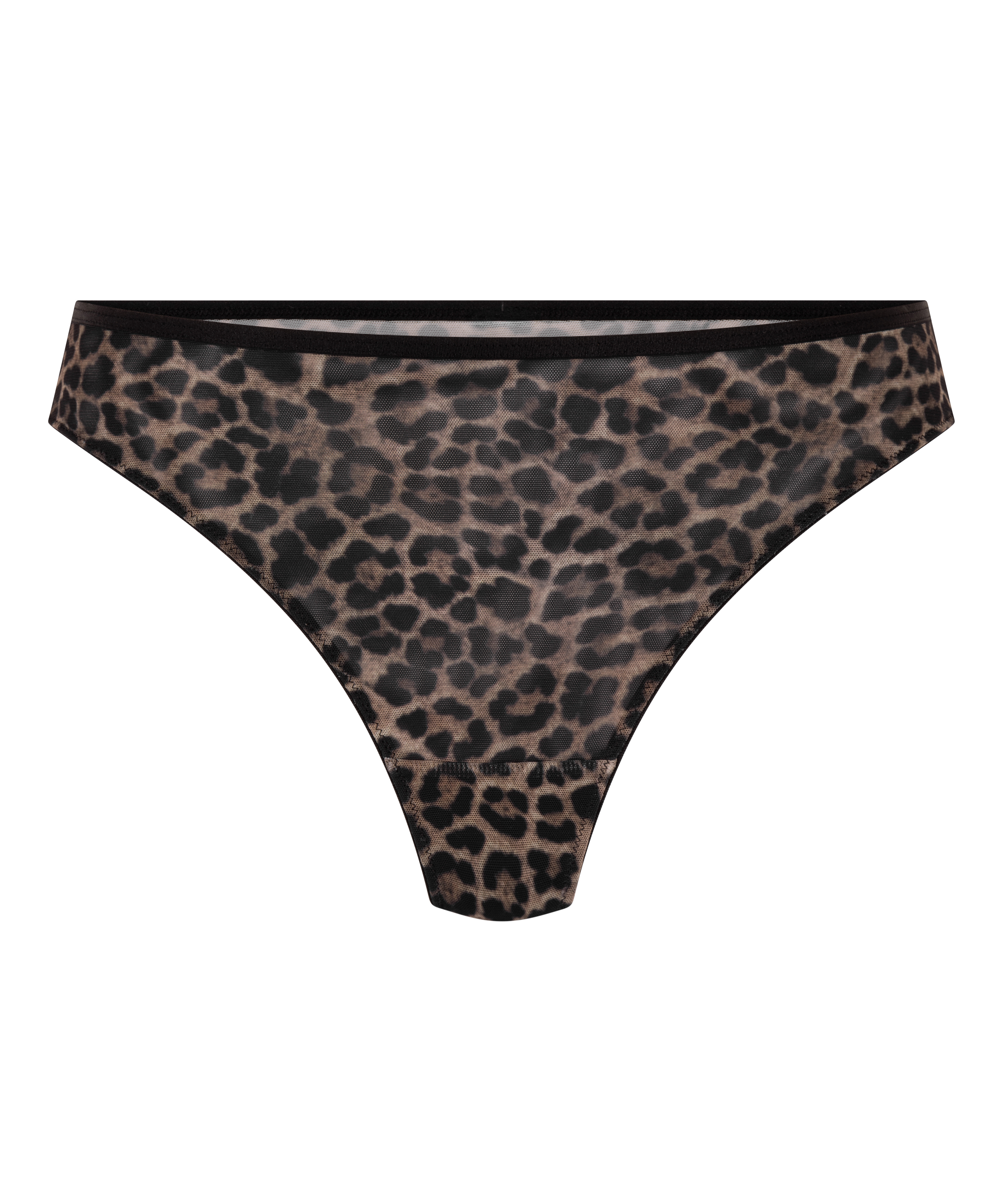 Highleg String Tara Leopard, Black, main