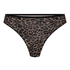 Highleg String Tara Leopard, Black