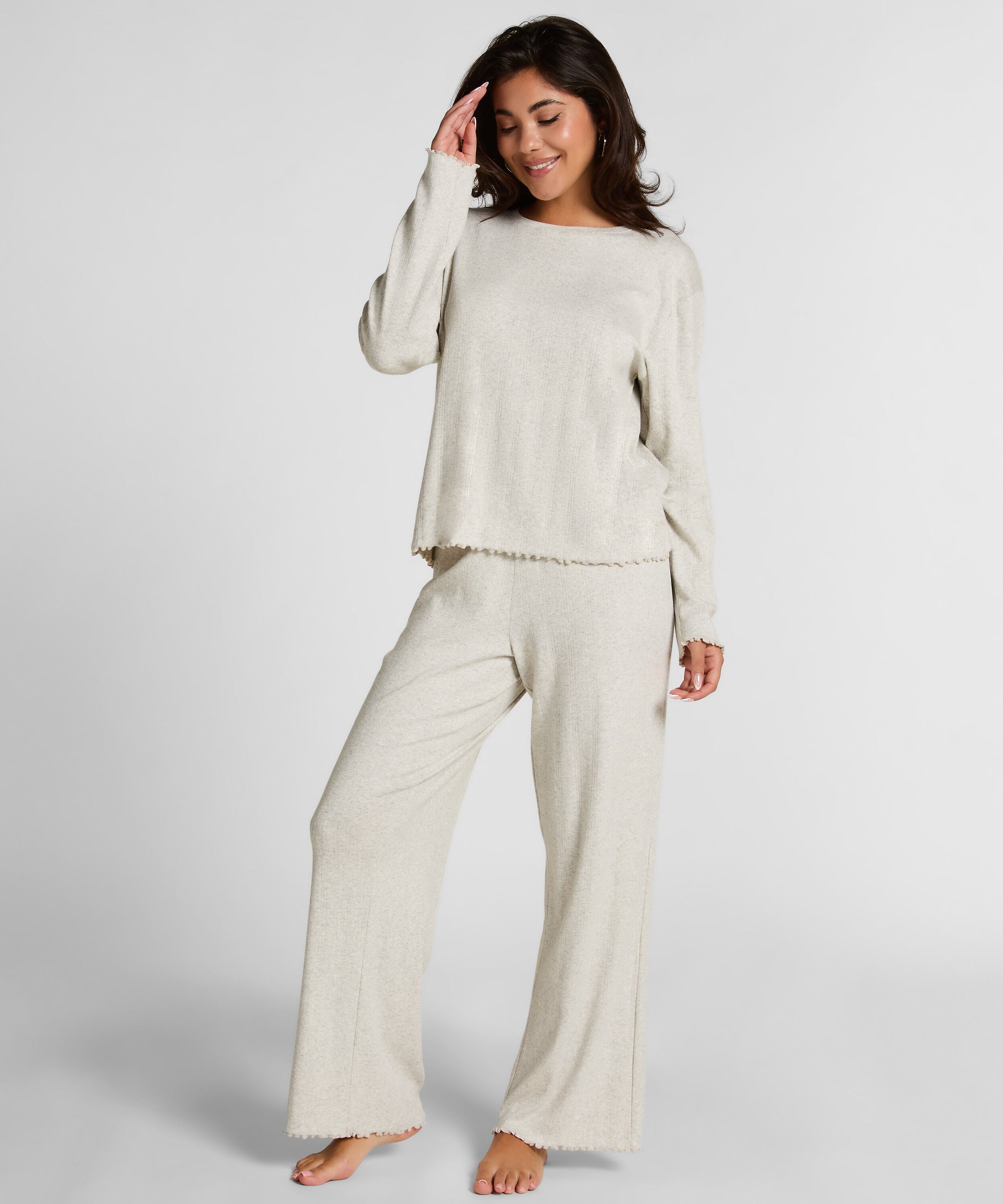 Pyjama Pant Loose Pointelle, Gray