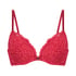 Rose padded push-up bra, Red
