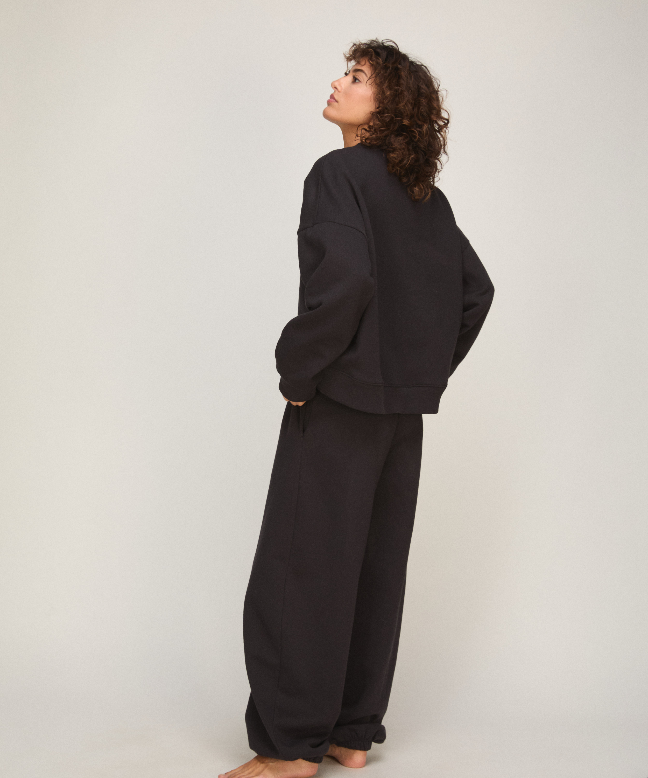 Top Crew Brushed Sweat, Black, main