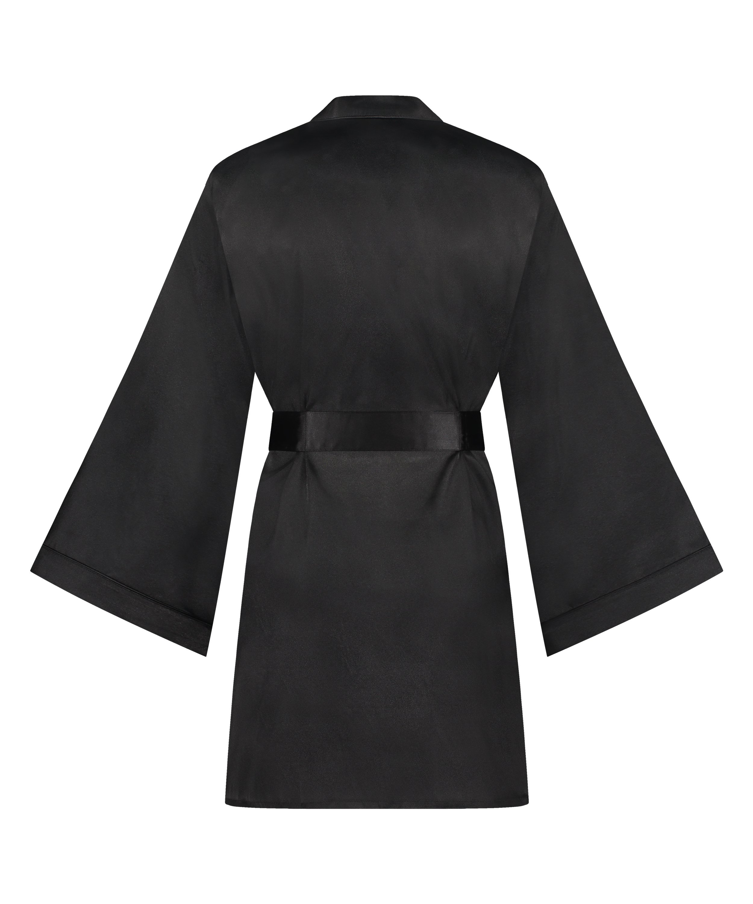Satin Kimono, Black, main