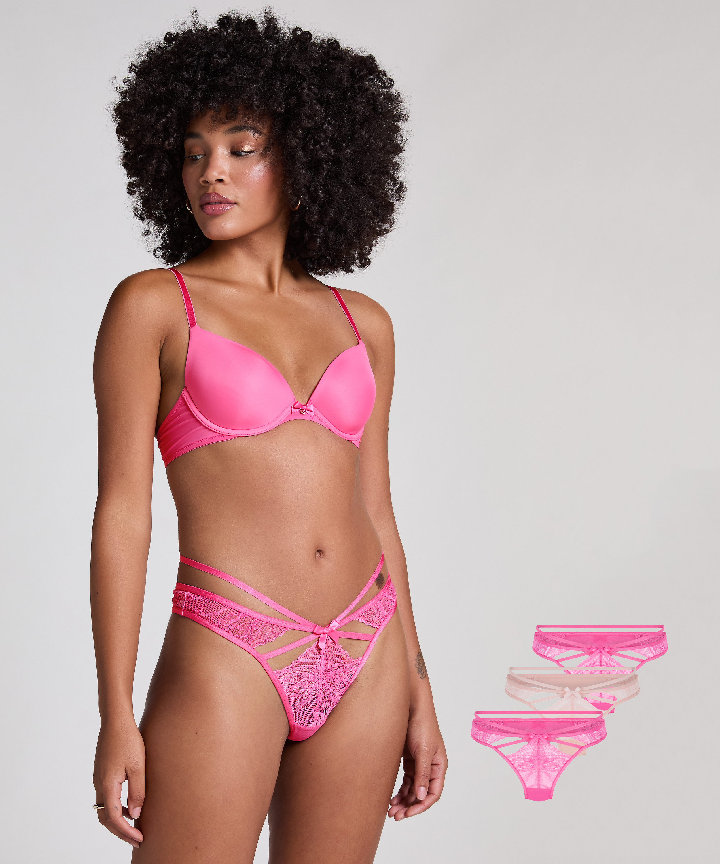 3-pack Thongs, Pink, main