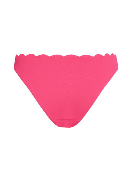 Scallop High-Leg Bikini Bottoms, Pink
