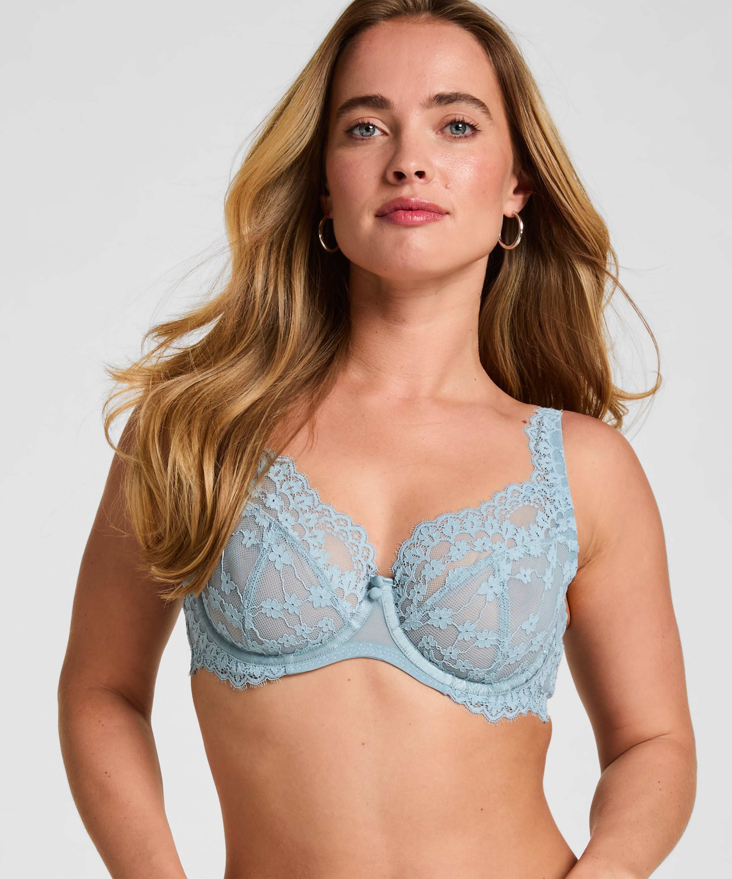 Daisy Non-Padded Underwired Bra, Blue, main