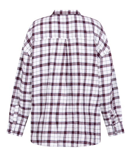 Flannel Pyjama Top, White
