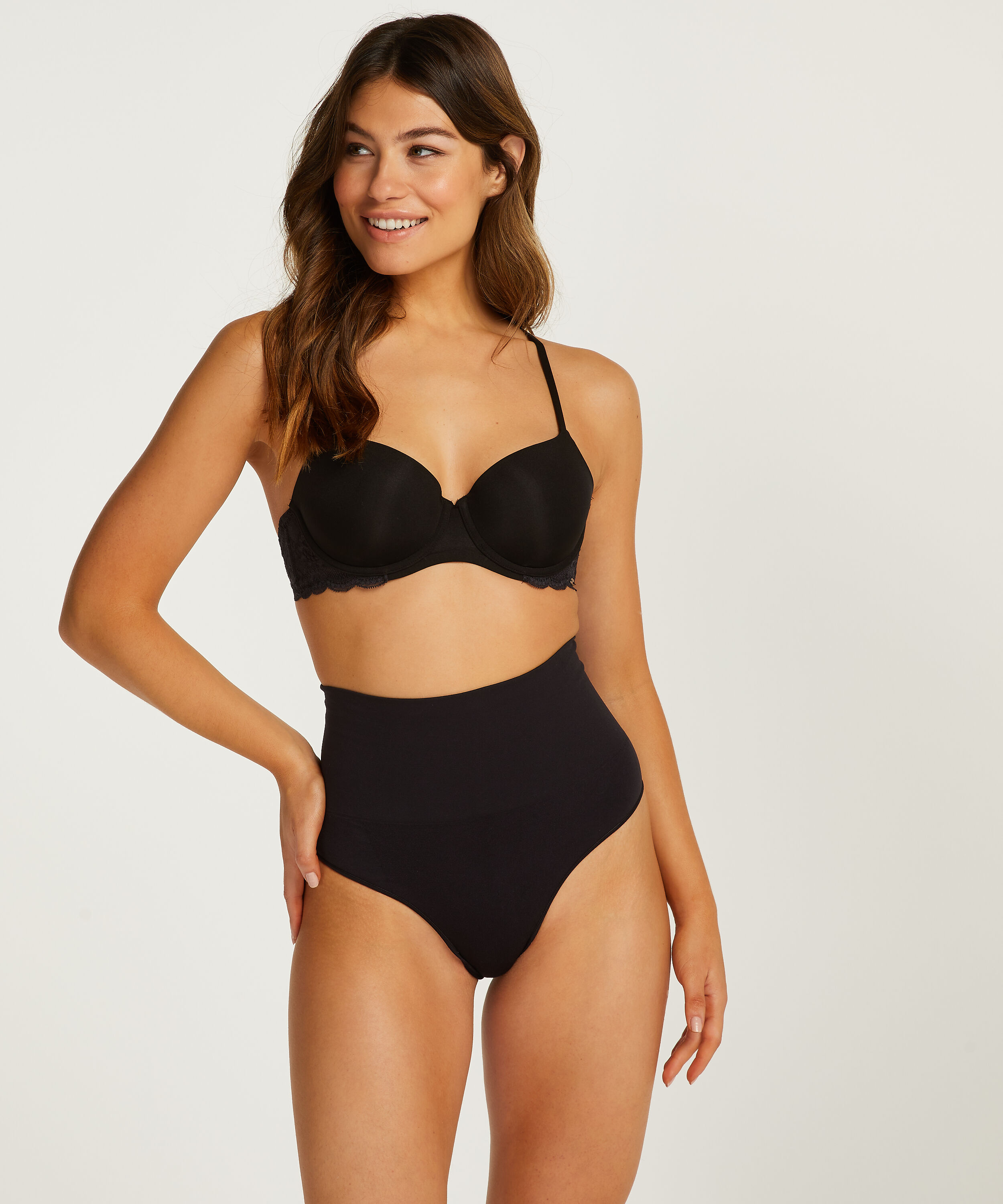 Firming high figure-control thong, Black