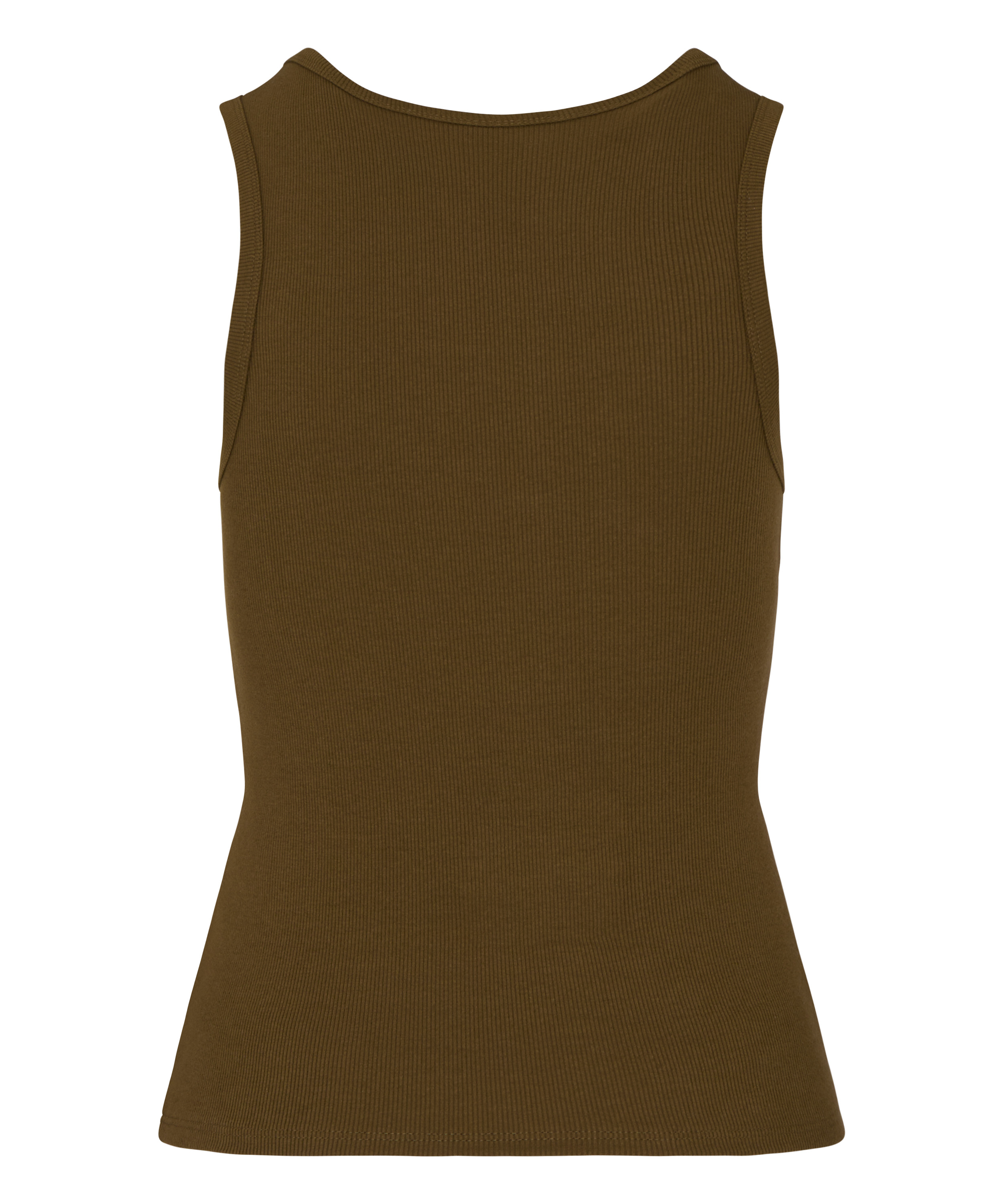Singlet tanktop cotton rib, Green, main