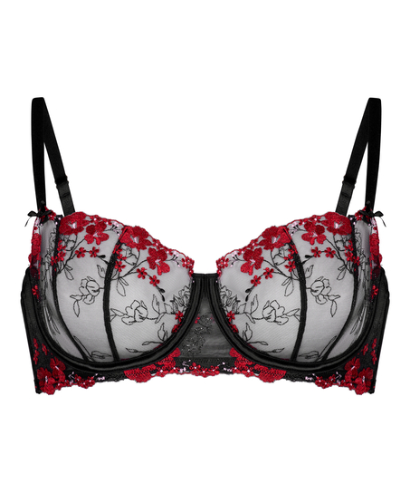 Peonie Non-Padded Underwired Bra, Black