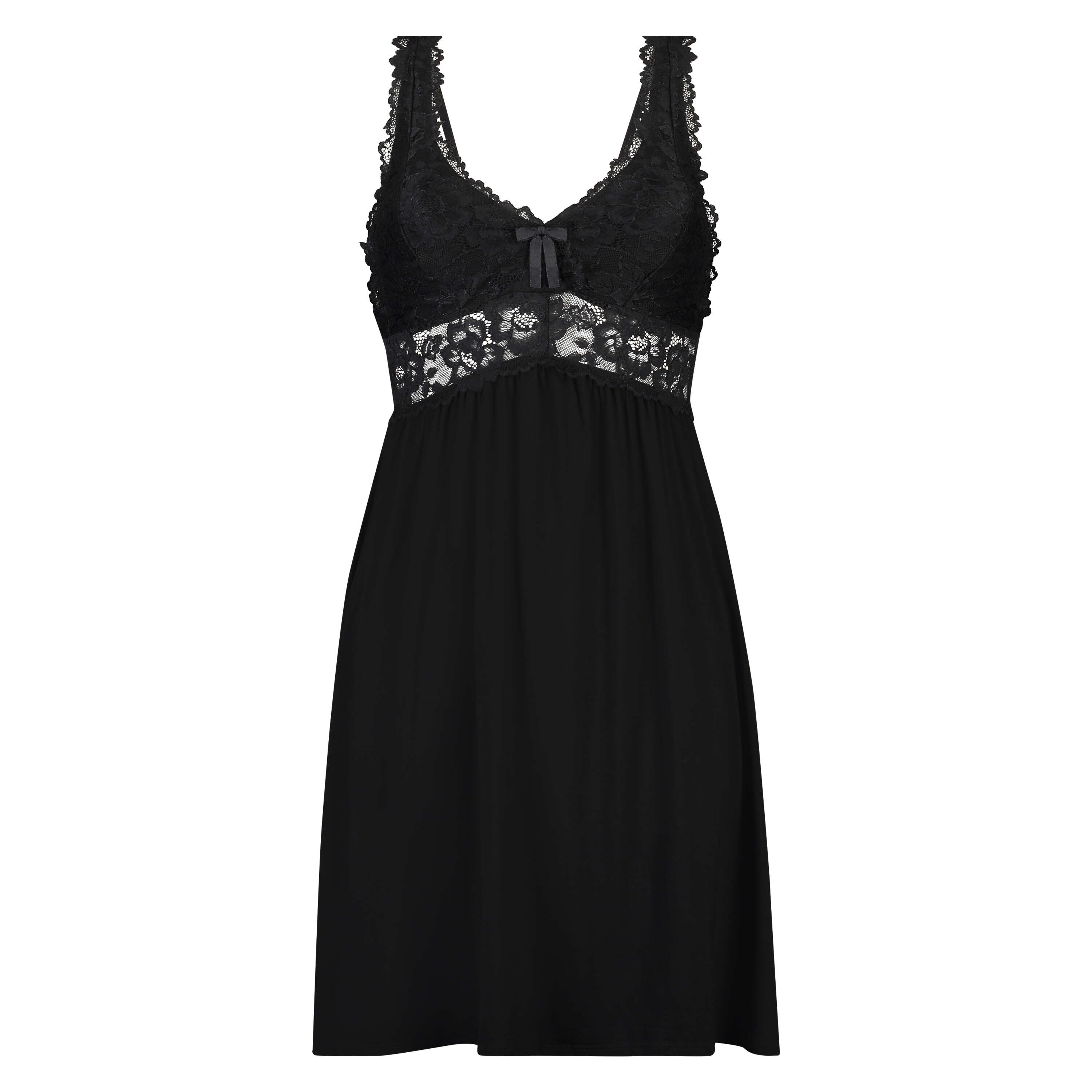 Nora Lace Slip Dress, Black, main