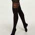 Lurex Stripe Top 50 Denier Hold-Ups, Black