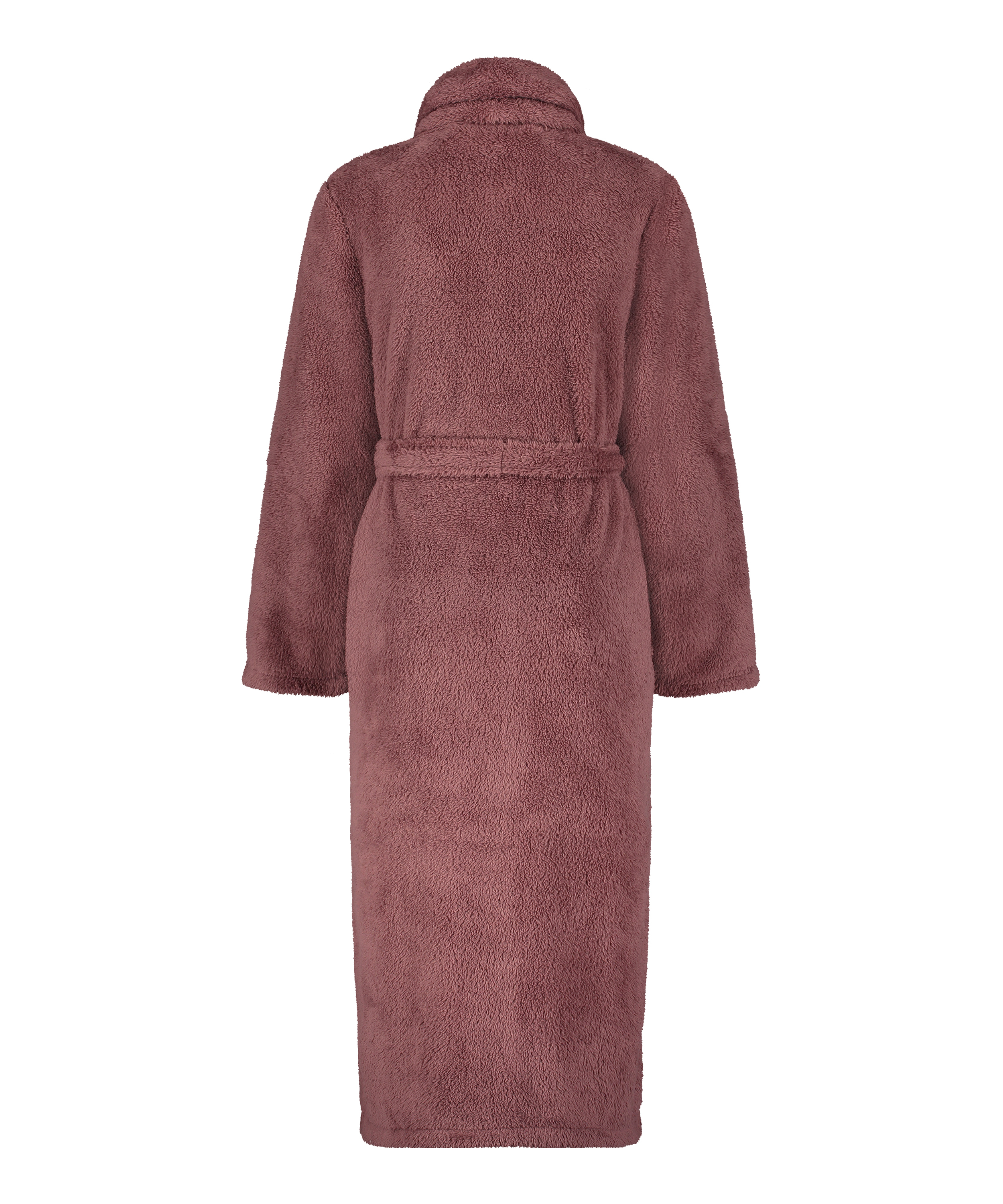 Long Fleece Bathrobe, Purple, main