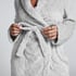 Long Fleece Bathrobe, Gray
