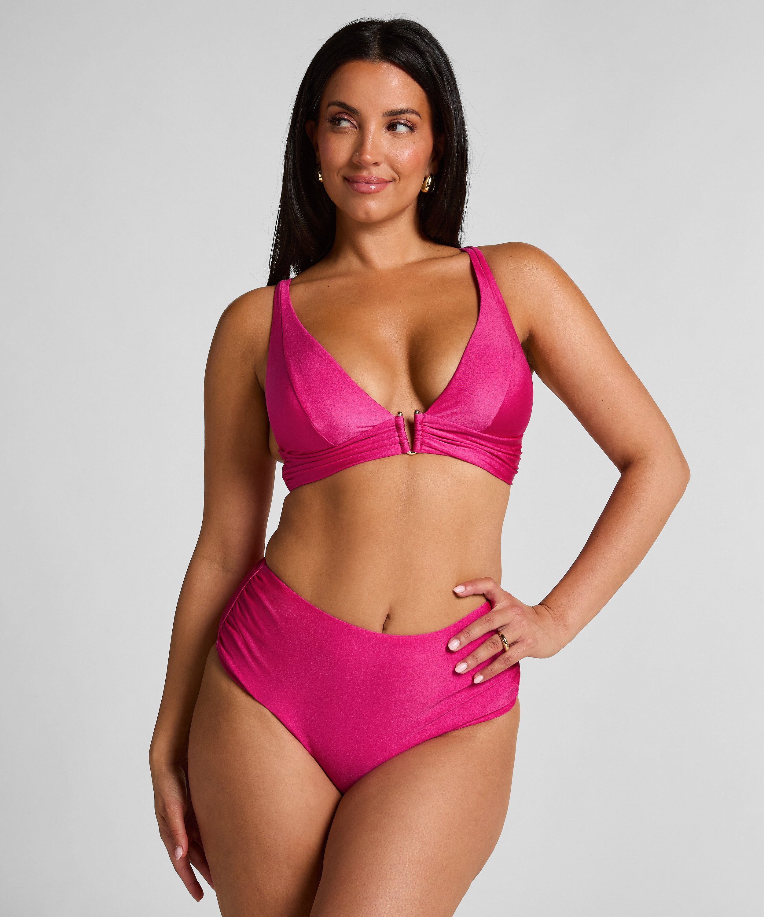 Luna Triangle Bikini Top, Pink, main