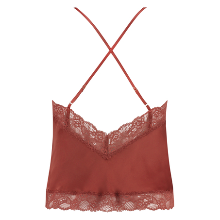Satin Lace cami top, Red